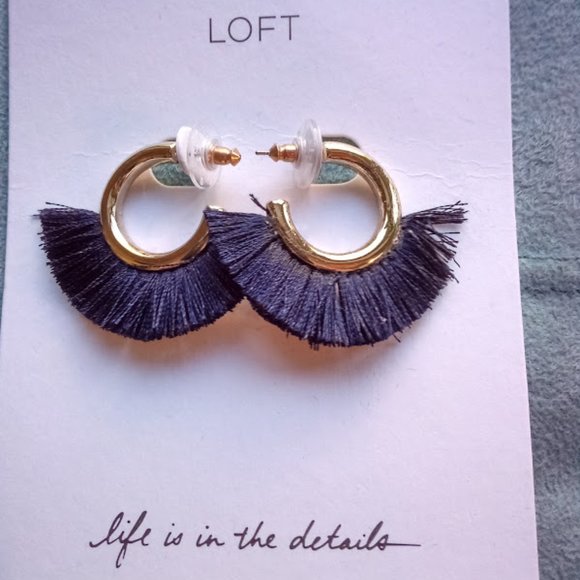 LOFT Jewelry Loft Black Fuzzy Earrings Poshmark